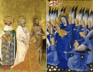 Ryszard II przedstawiony Dziewicy z Dzieciątkiem przez swojego Patrona św. Jana Chrzciciela oraz św. Edwarda i Edmunda (Dyptyk z Wilton)